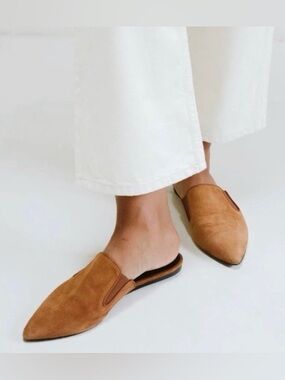 Jenni Kayne Suede Mule in Saddle | size 39